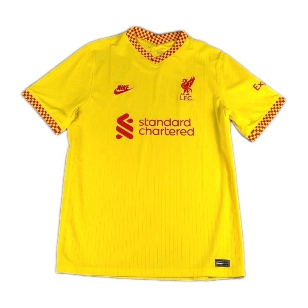 NWT Nike Dri-Fit Liverpool FC 21/22 Stadium Yellow LFC T-Jersey Mens Sz Large